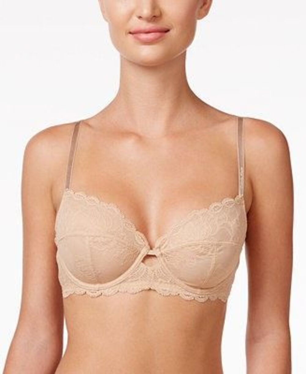 Calvin Klein Seductive Comfort Lace Unlined Full Coverage Bra Bare 44C
